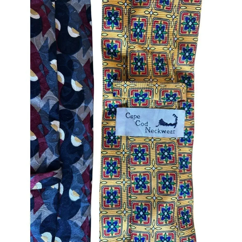 NWOT 6 Men’s Silk Neckties Name Brands Pronto-Uomo Cape Cod Ziggurat Ponti